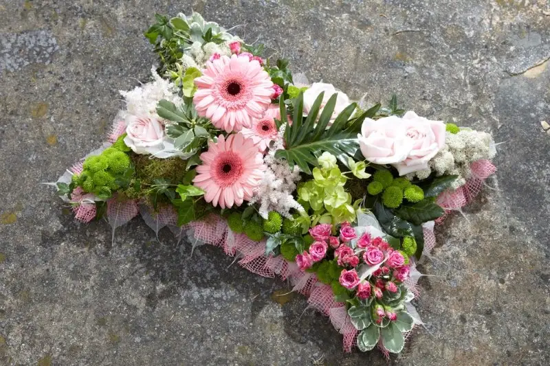 Pink and Green Pillow Funeral tribute