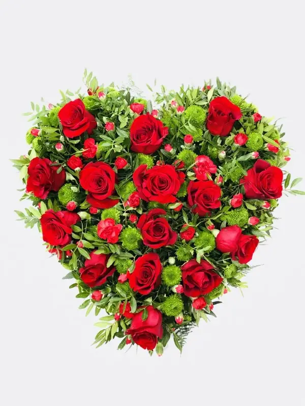 Red Rose and Carnation Heart Large Red Rose and Carnation Heart Large