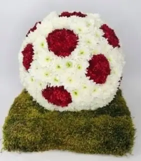 Red and White Football Funeral Tribute