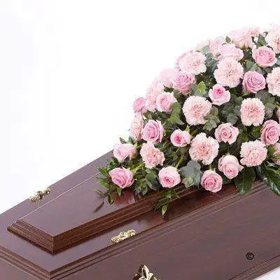 Rose and Carnation Casket Spray - Pink Extra Large