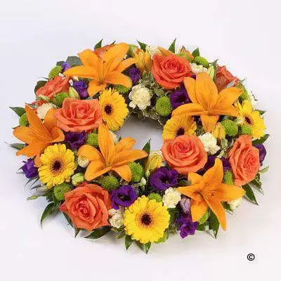 Rose and Lily Wreath - Vibrant Extra Large Rose and Lily Wreath - Vibrant Extra Large