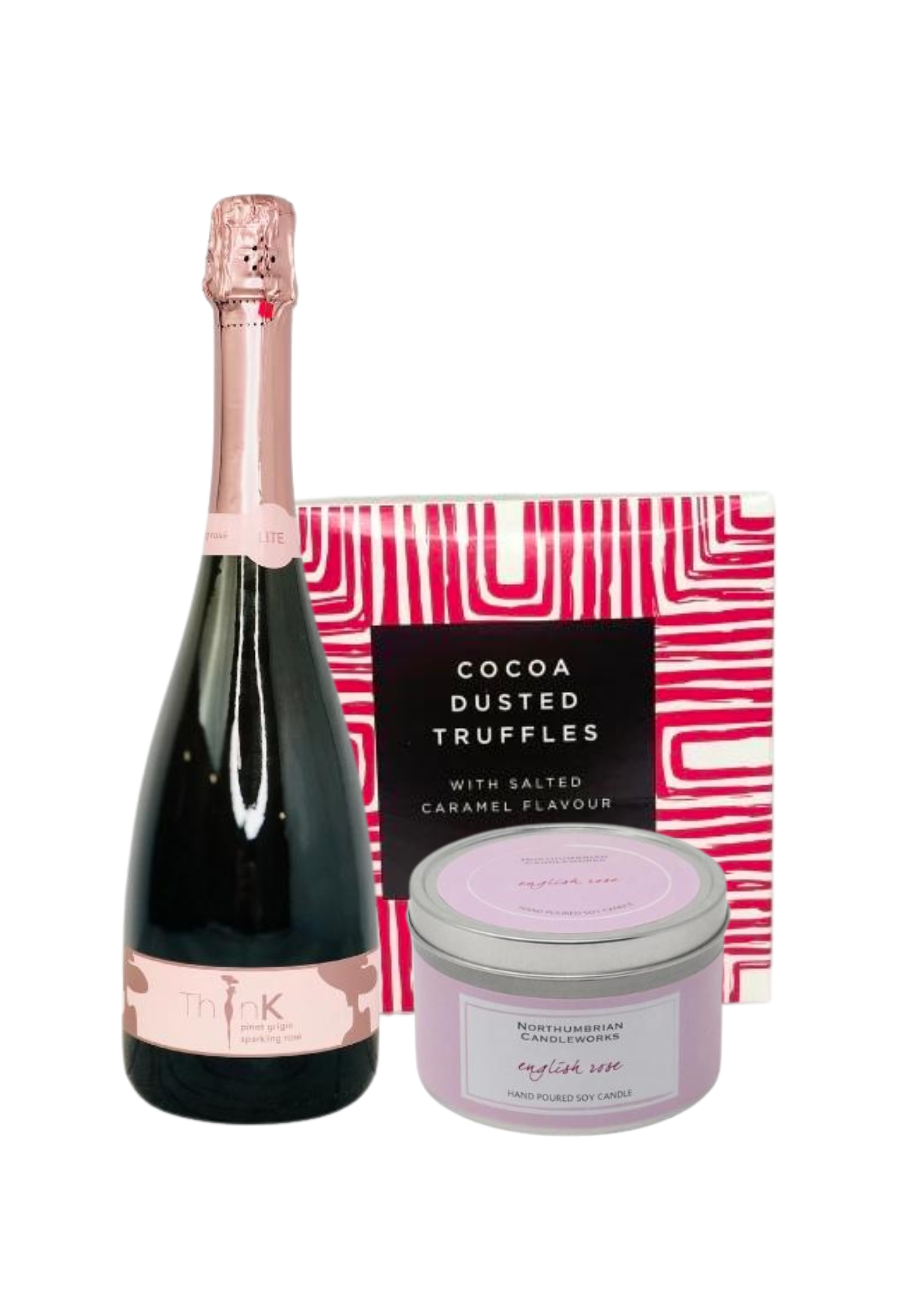 Think Pink Gift Set - Pink Prosecco Chocolates and Scented Candle Think Pink Gift Set - Pink Prosecco Chocolates and Scented Candle