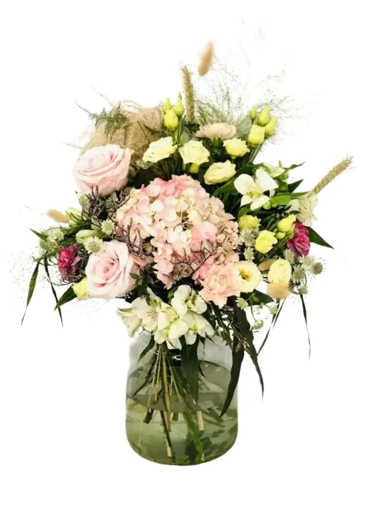 Thinking of you Vase of Pink Flowers