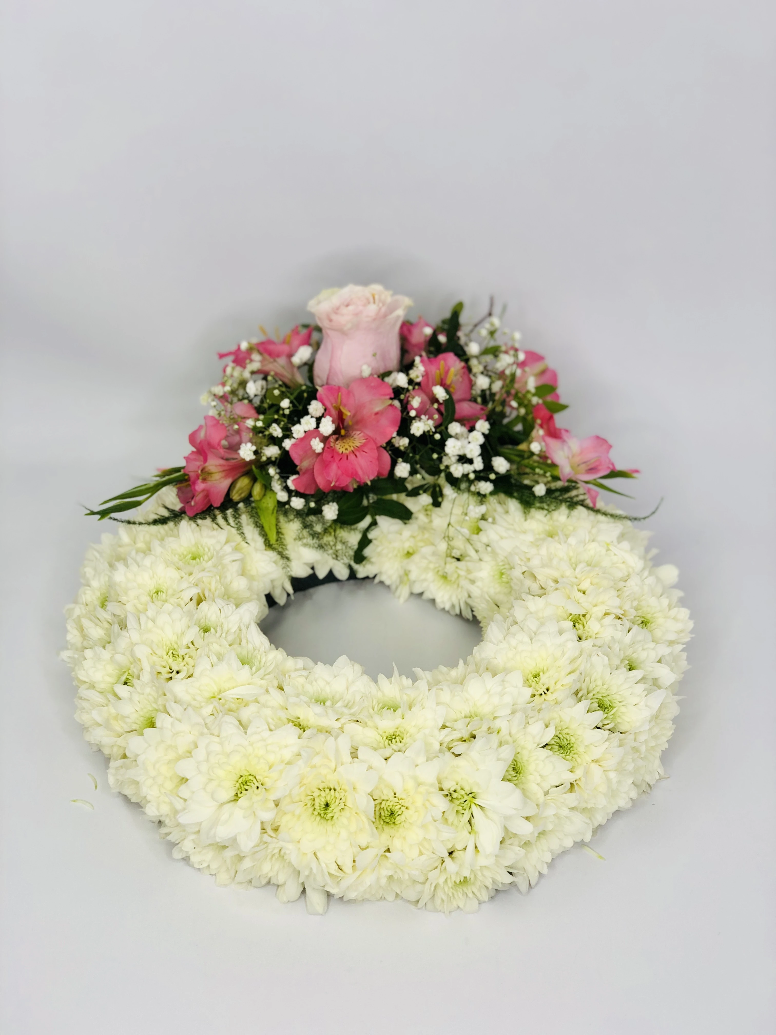 Traditional Wreath - White and Pink Traditional Wreath - White and Pink