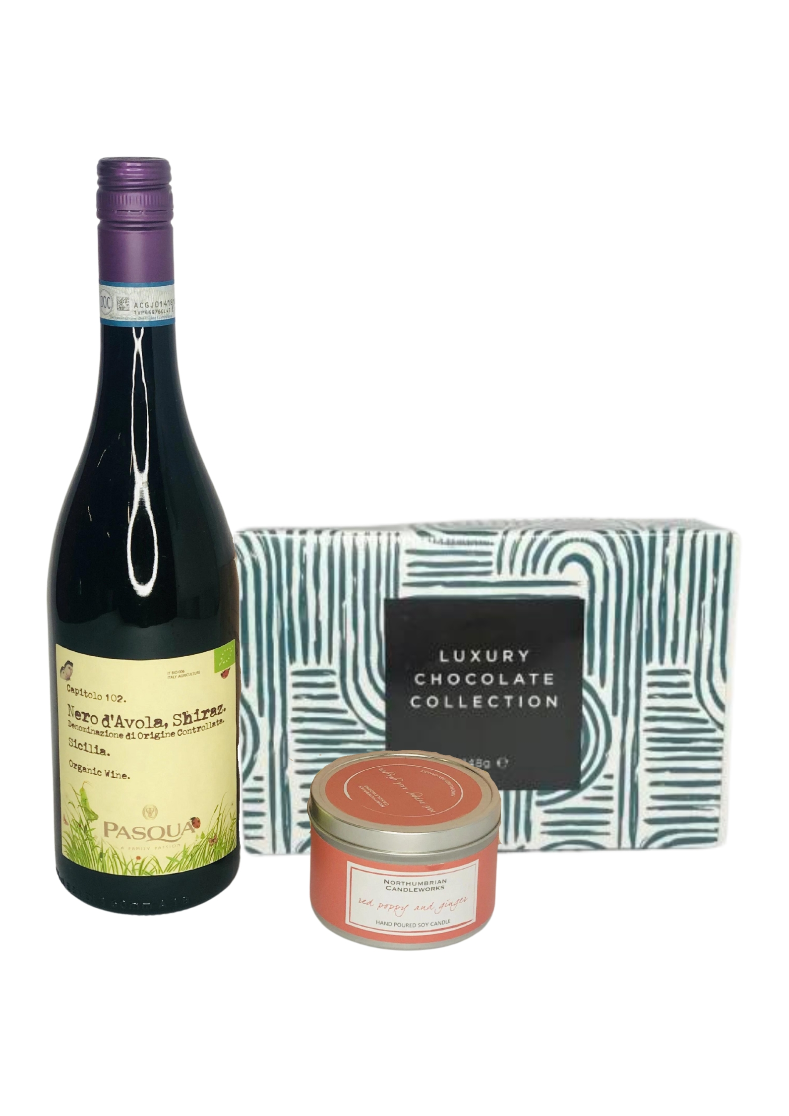 Treats for One Gift Set - Red Wine Chocolates and Scented Candle Treats for One Gift Set - Red Wine Chocolates and Scented Candle