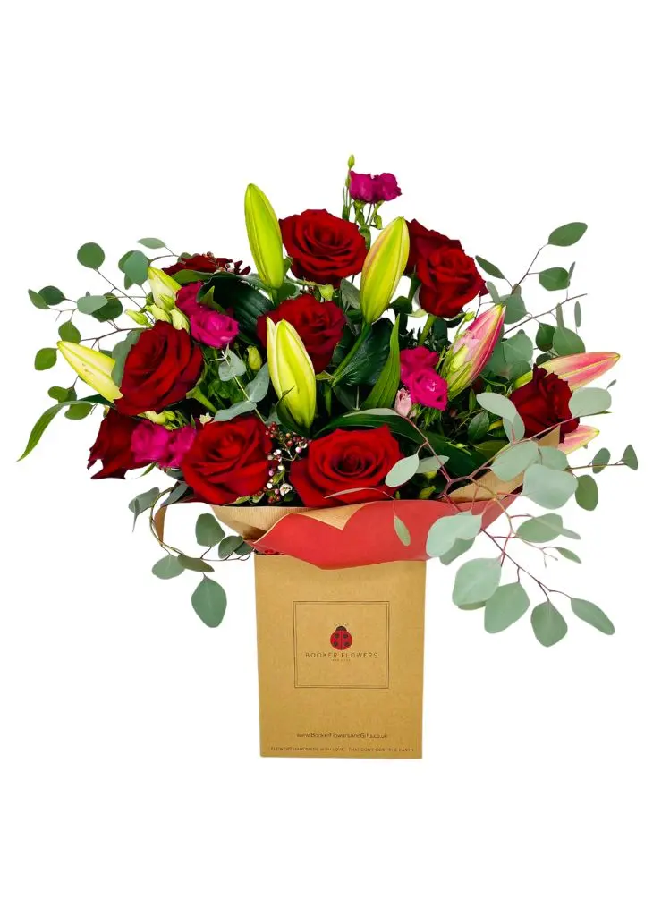 Valentines Roses and Lilies Endless Love